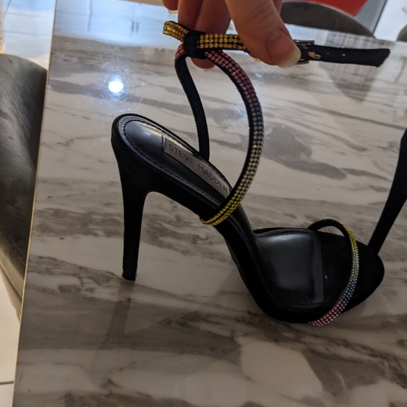 Steve Madden Festive Multi Rainbow Strappy Heels - Picture 11 of 11